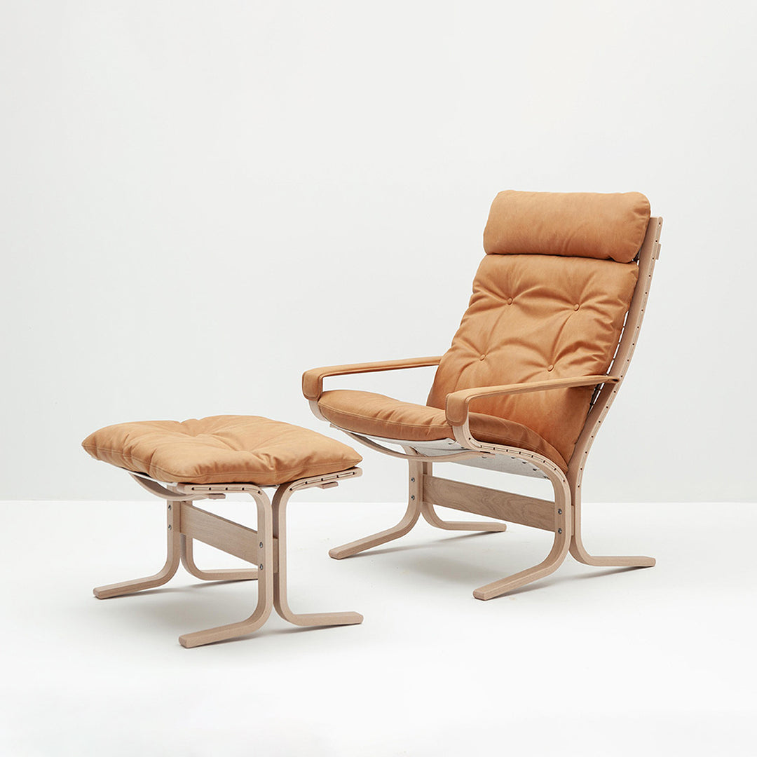 lk hjelle | siesta classic 304 footstool | oak + vintage cognac 413