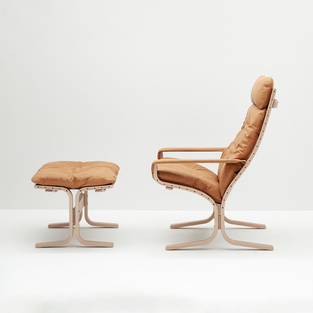 lk hjelle | siesta classic 304 footstool | oak + vintage cognac 413