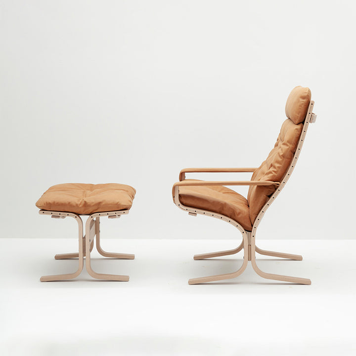 lk hjelle | siesta classic 304 footstool | oak + vintage cognac 413