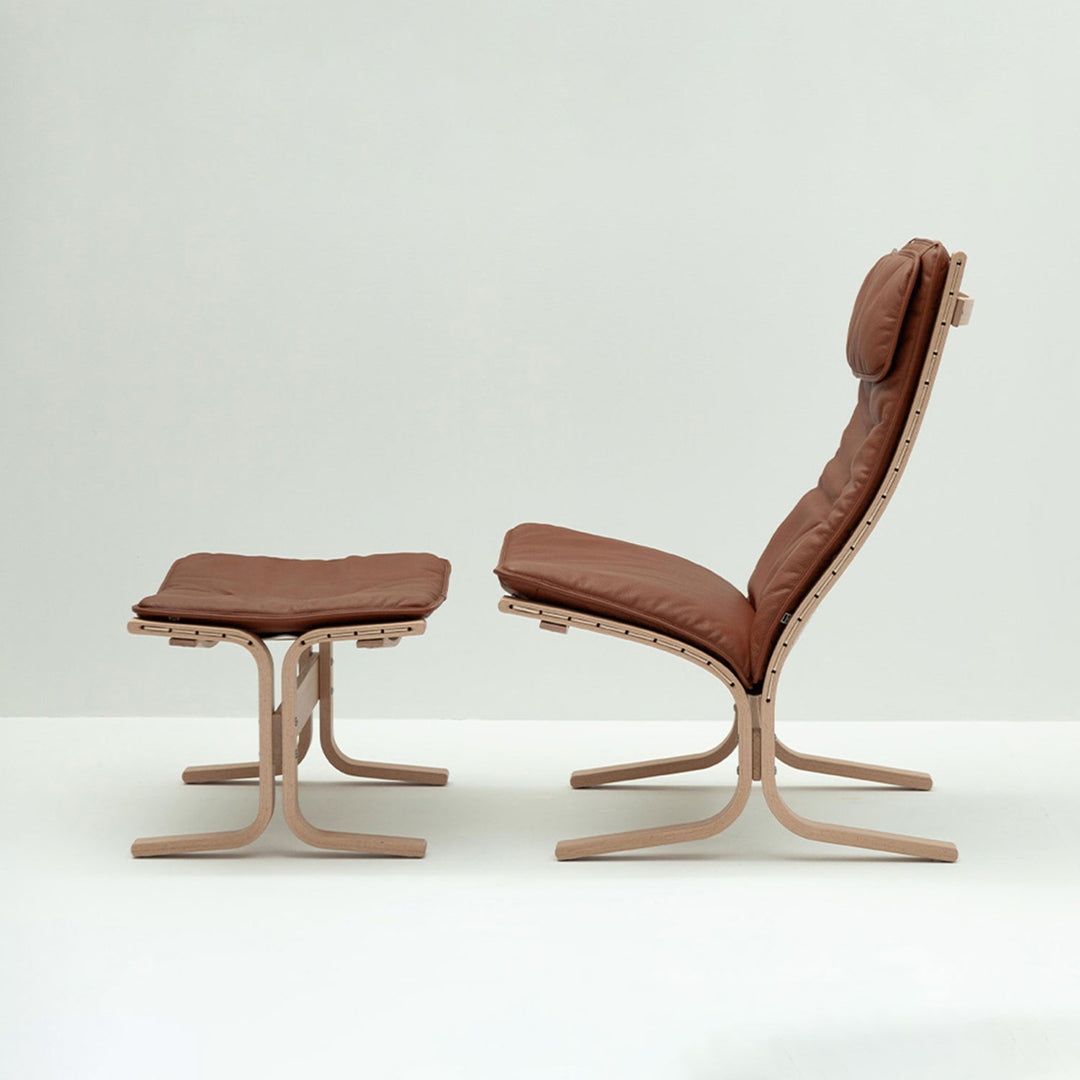 hjelle | siesta fiora 309 footstool | oak + rustical tan leather