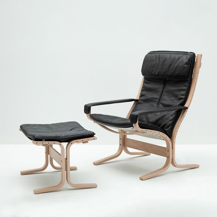 hjelle | siesta fiora 309 footstool | oak + hemsen HA19 leather