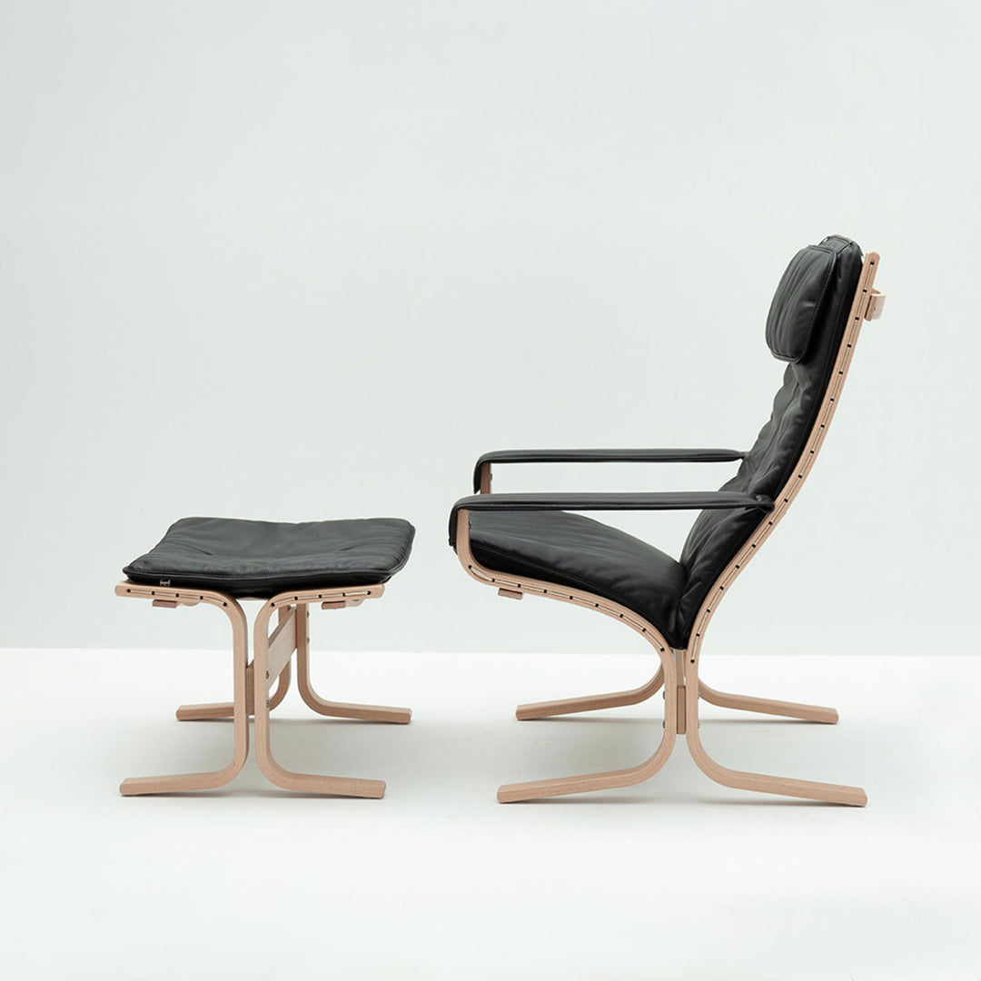 hjelle | siesta fiora 309 footstool | oak + hemsen HA19 leather
