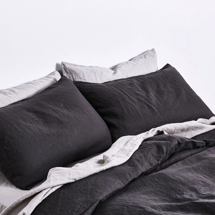 in bed | linen duvet cover | king | kohl - LC
