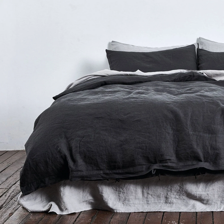 in bed | linen duvet cover | king | kohl - LC