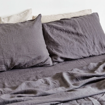 in bed | linen duvet cover | king | charcoal - LC