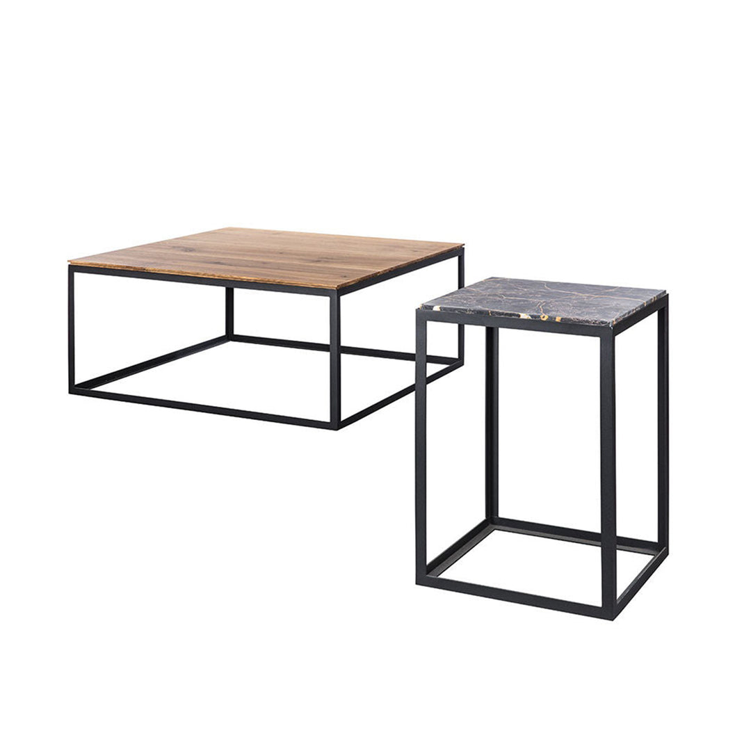 janua | sc 54 side table | black + gold limestone