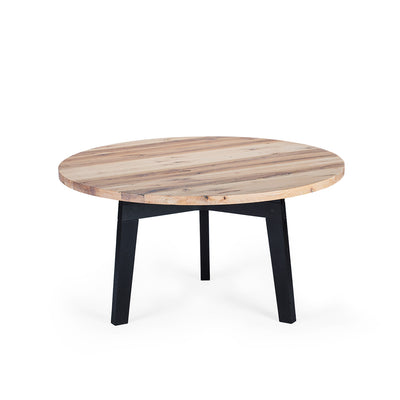 janua | bb 31 connect table round | white pigmented oak + black base 110x75cm