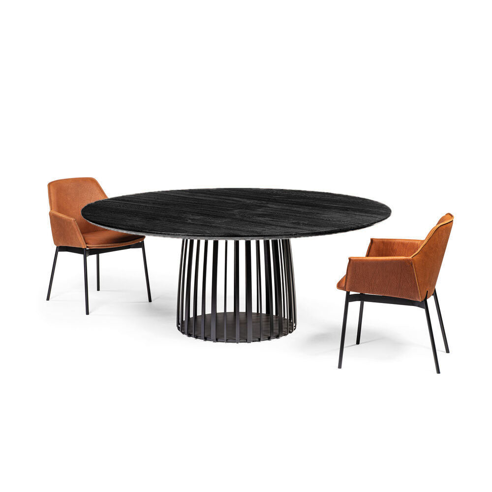 janua | bc 07 basket table round | black oak + black base 125cm