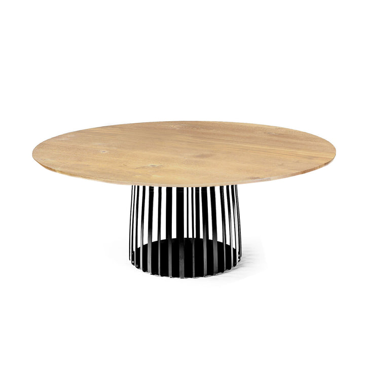 janua | bc 07 basket table round | natural oak + black base 125cm