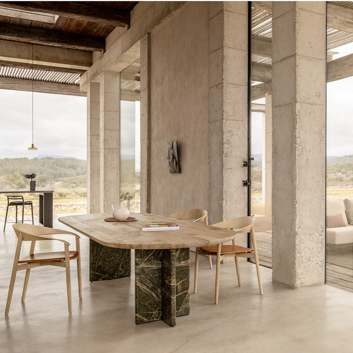 freifrau | stella armchair | white pigment oak white | sahara platino leather 60003