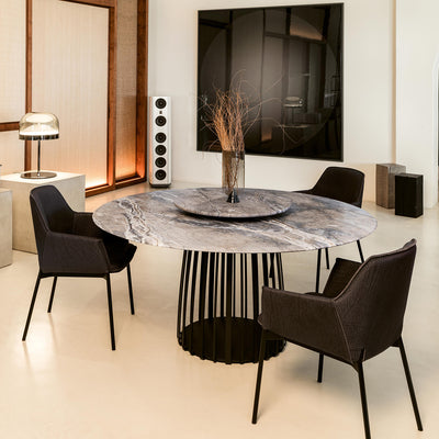 janua | bc 07 basket table round | rainforest green stone + black base 110cm