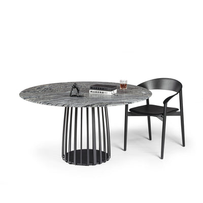 janua | bc 07 basket table round | rainforest green stone + black base 110cm