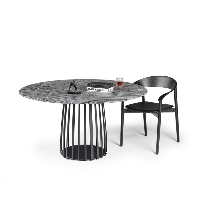janua | bc 07 basket table round | rainforest green stone + black base 110cm
