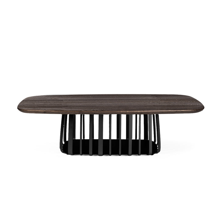 janua | bc 09 basket coffee table rectangular | anthracite smoked oak + black base