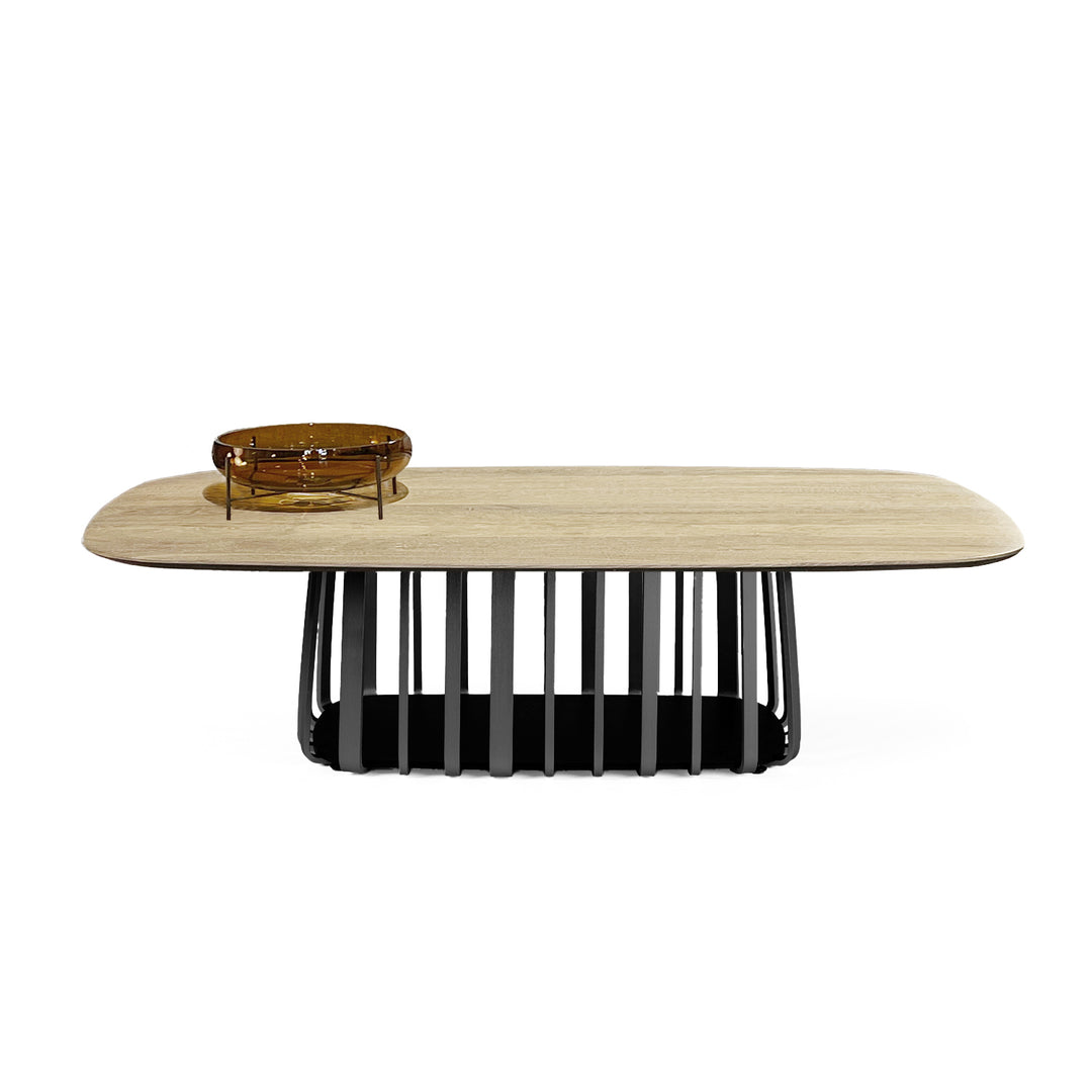 janua | bc 09 basket coffee table rectangular | white smoked oak + black base