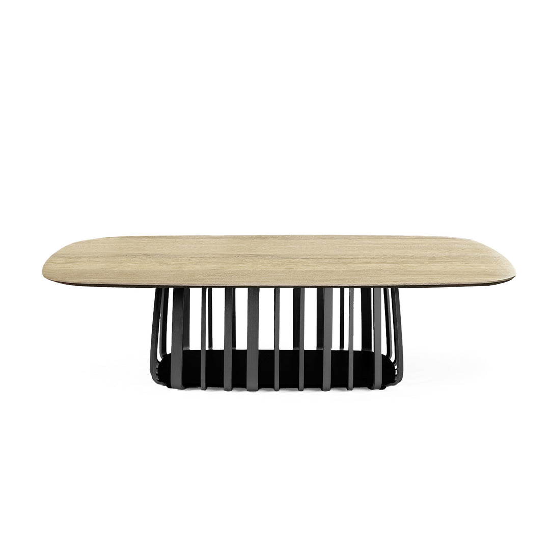 janua | bc 09 basket coffee table rectangular | white smoked oak + black base