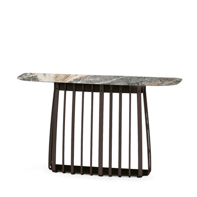 janua | bc 10 basket console table | earth blue stone + black base