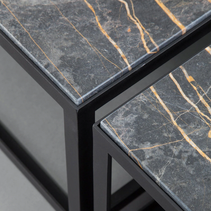 janua | sc 54 coffee table | black + gold limestone