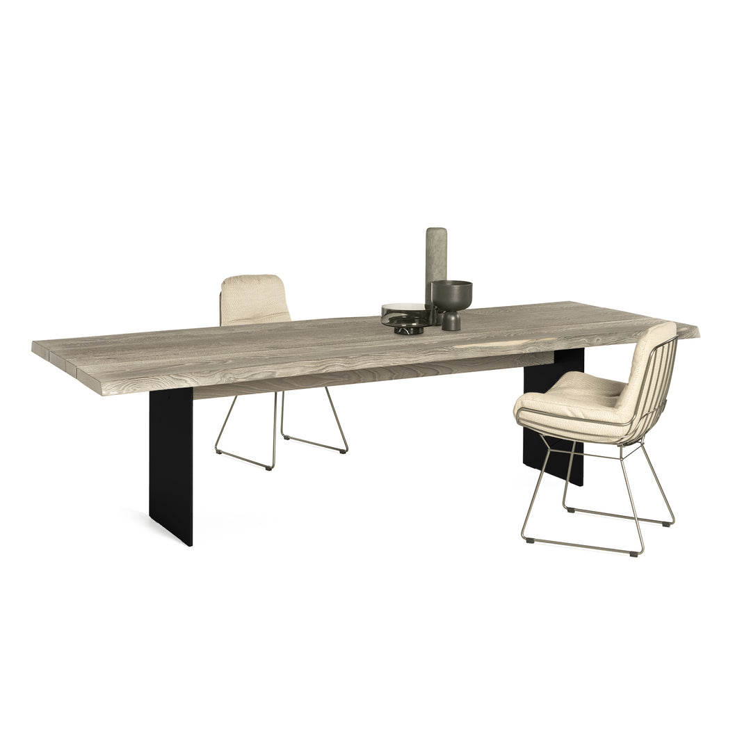 janua | sk 04 komposit outdoor table | brushed chestnut shade sand + black base 280x110cm