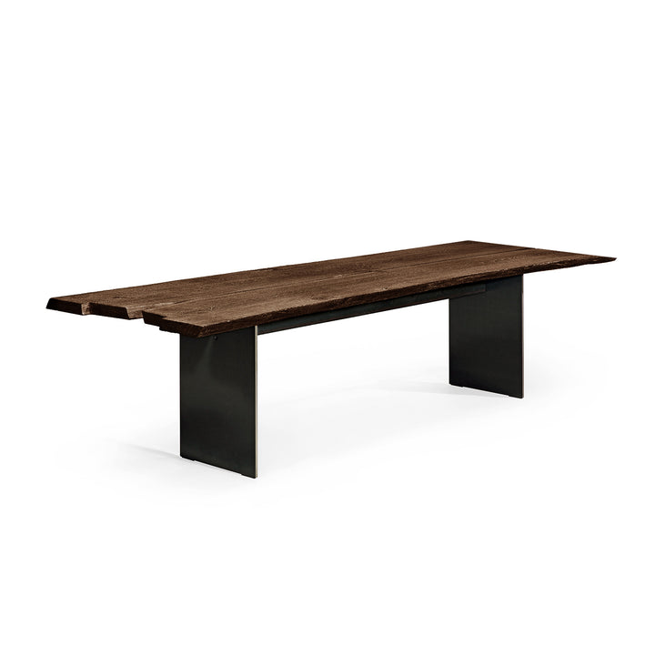 janua | sk 08 butterfly table | charburned washed oak shade bronze + steel glaze bronze base 260x110cm