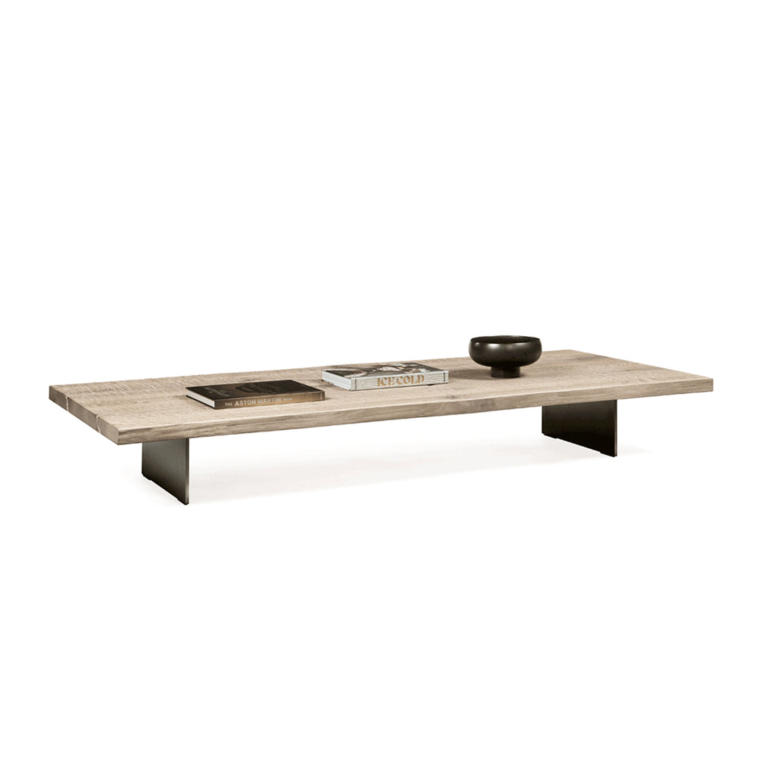 janua | sk 03 coffee table | white smoked oak + black base 160x80cm