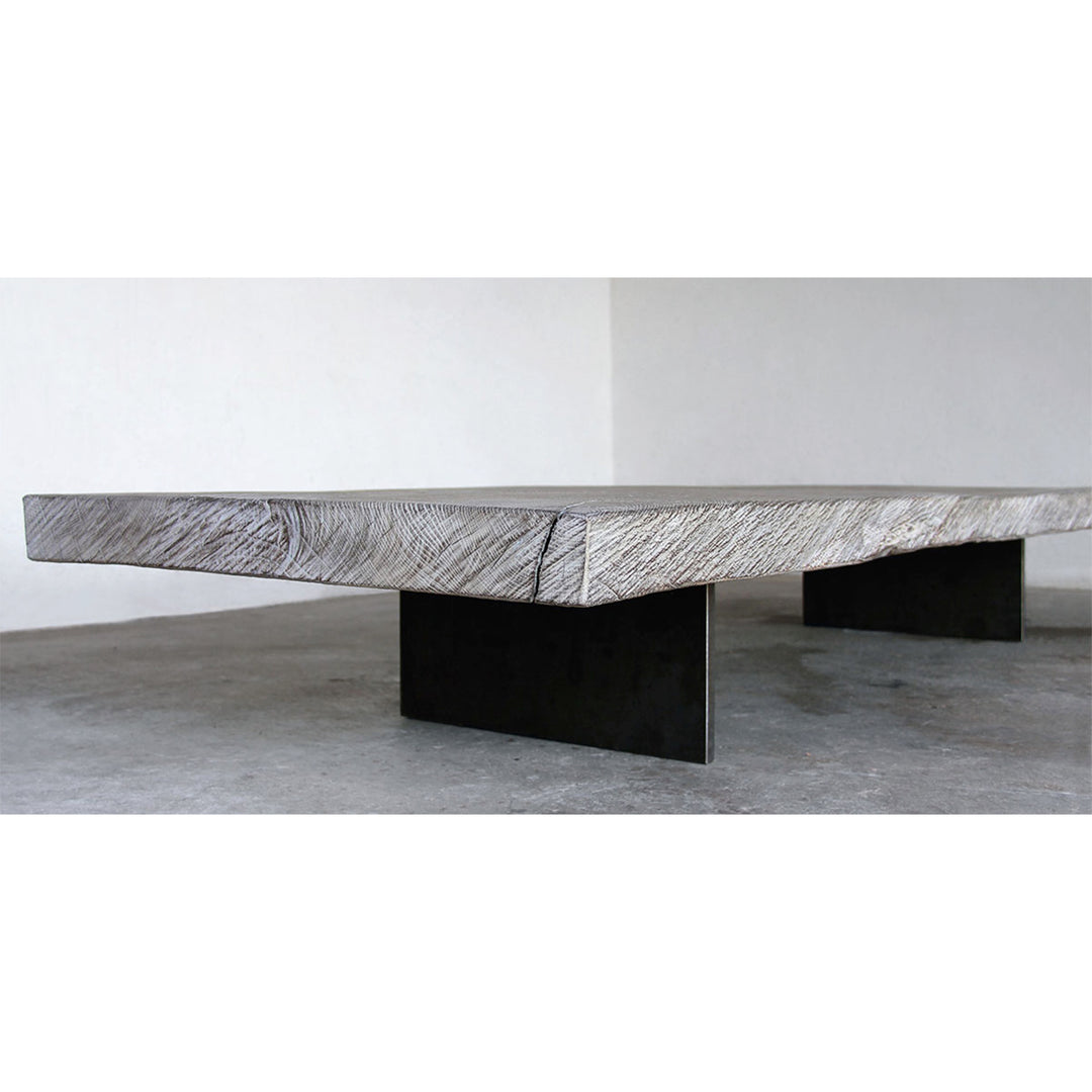 janua | sk 03 coffee table | white smoked oak + black base 160x80cm
