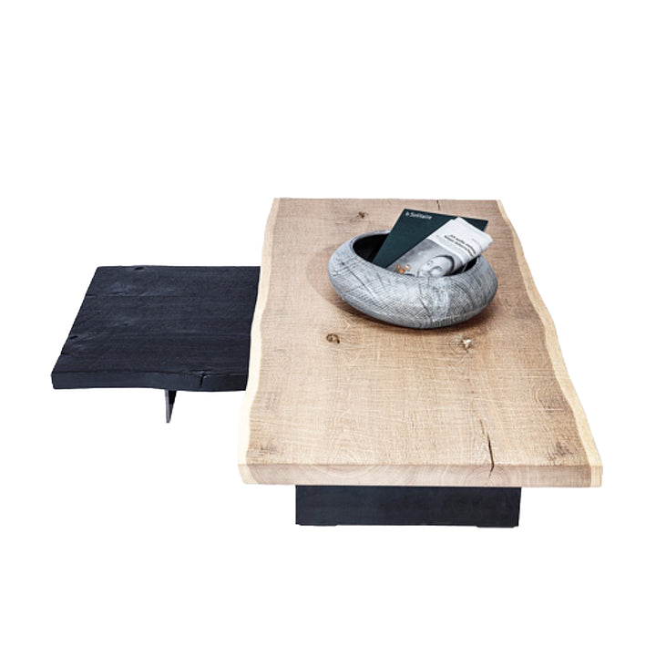 janua | sk 03 coffee table | white smoked oak + black base 160x80cm