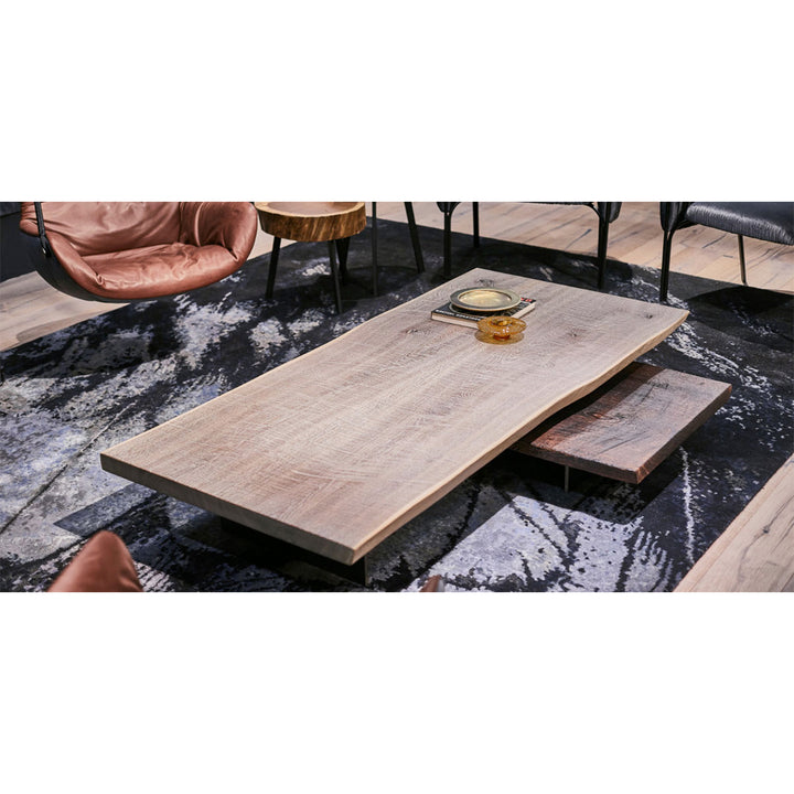 janua | sk 03 coffee table | white smoked oak + black base 160x80cm
