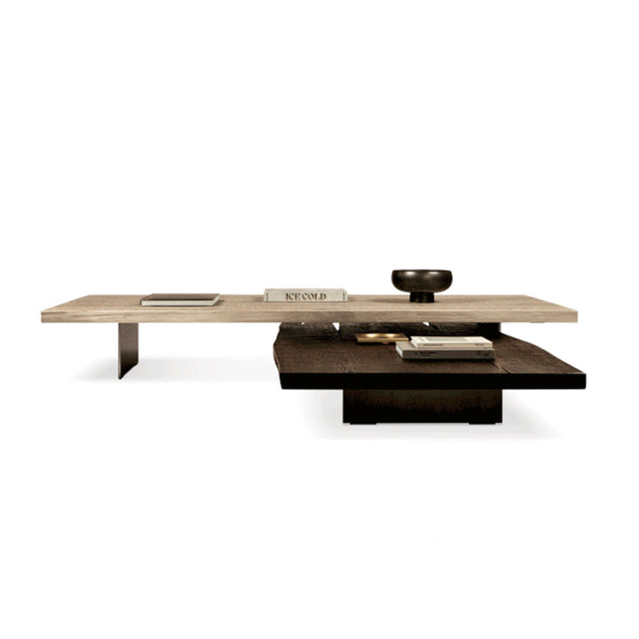 janua | sk 03 coffee table | white smoked oak + black base 160x80cm