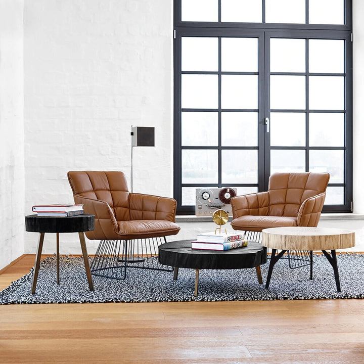 janua | bc 05 stomp table | 40-50cm | charburned oak shade brown + crude steel glaze