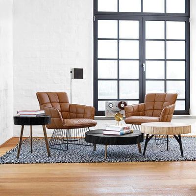 janua | bc 05 stomp table | 40-50cm | charburned oak shade brown + crude steel glaze