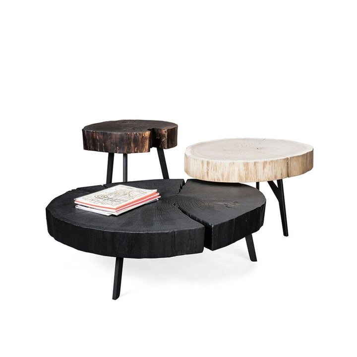 janua | bc 05 stomp table | 40-50cm | charburned oak shade brown + crude steel glaze