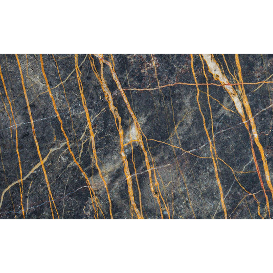 janua | bc 07 basket table round | black and gold limestone + black base 110cm
