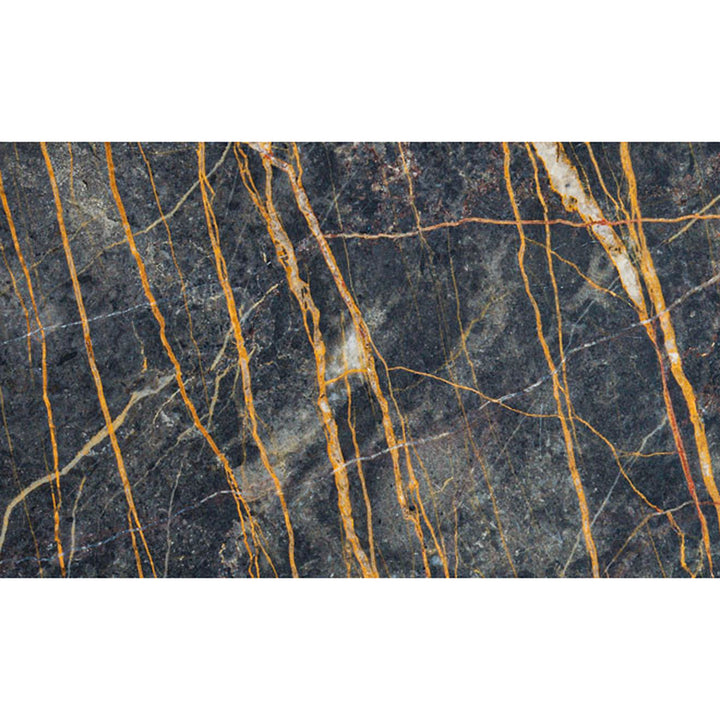 janua | bc 07 basket table round | black and gold limestone + black base 110cm