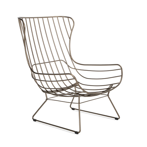 freifrau | leyasol wingback chair FRAME ONLY | steel bronze glaze