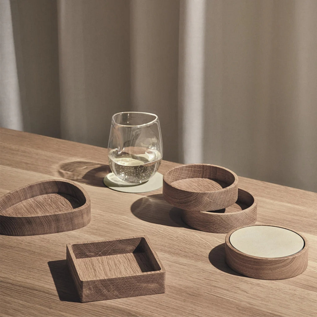 lind dna | coaster circle wood box | oak nature