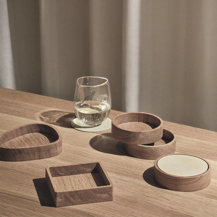 lind dna | coaster circle wood box | oak nature