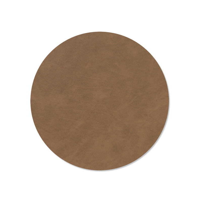 lind dna | table mat | circle medium | nupo brown