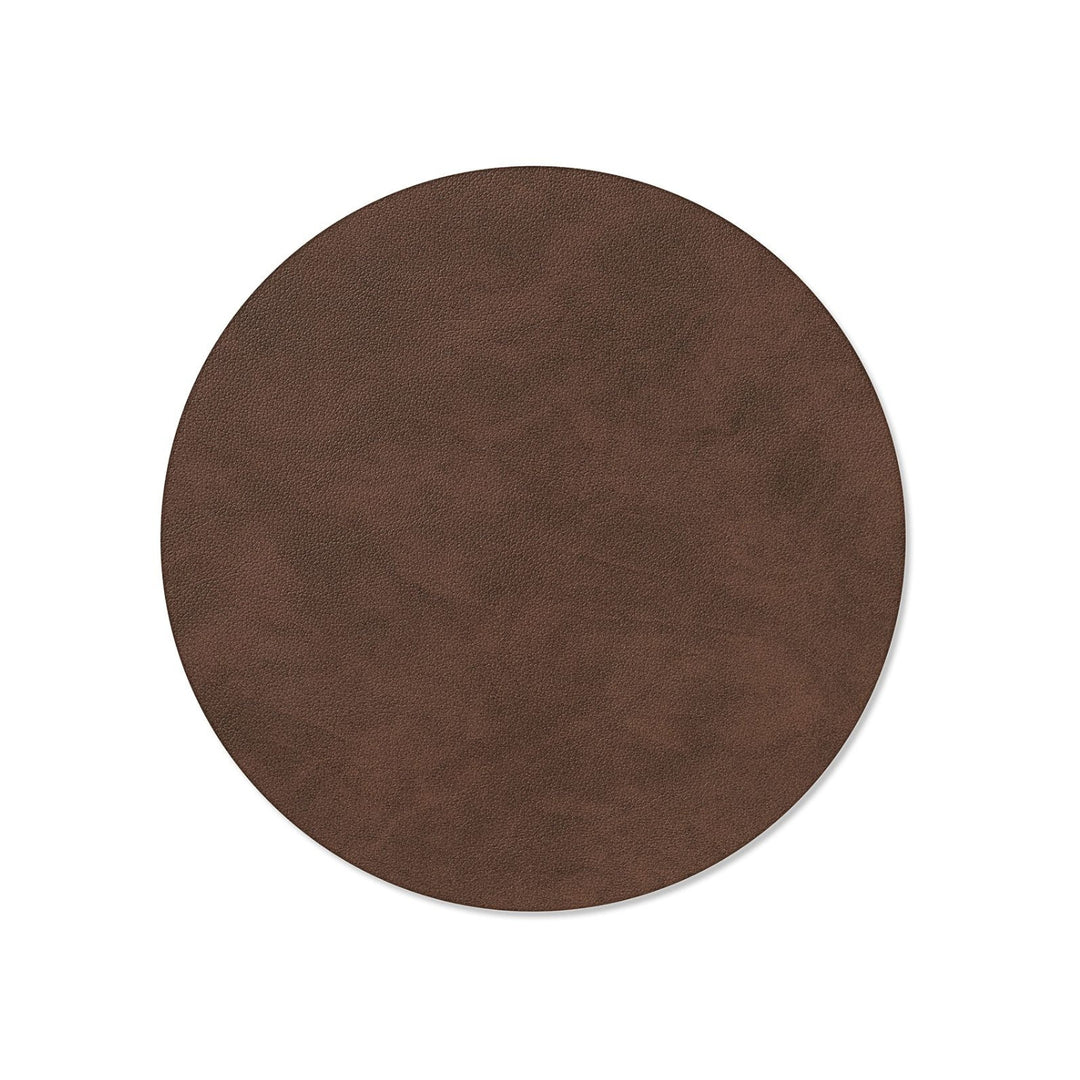 lind dna | table mat | circle medium | nupo dark brown