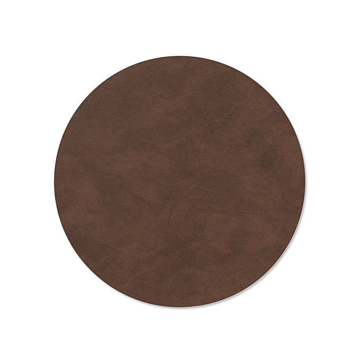 lind dna | table mat | circle medium | nupo dark brown