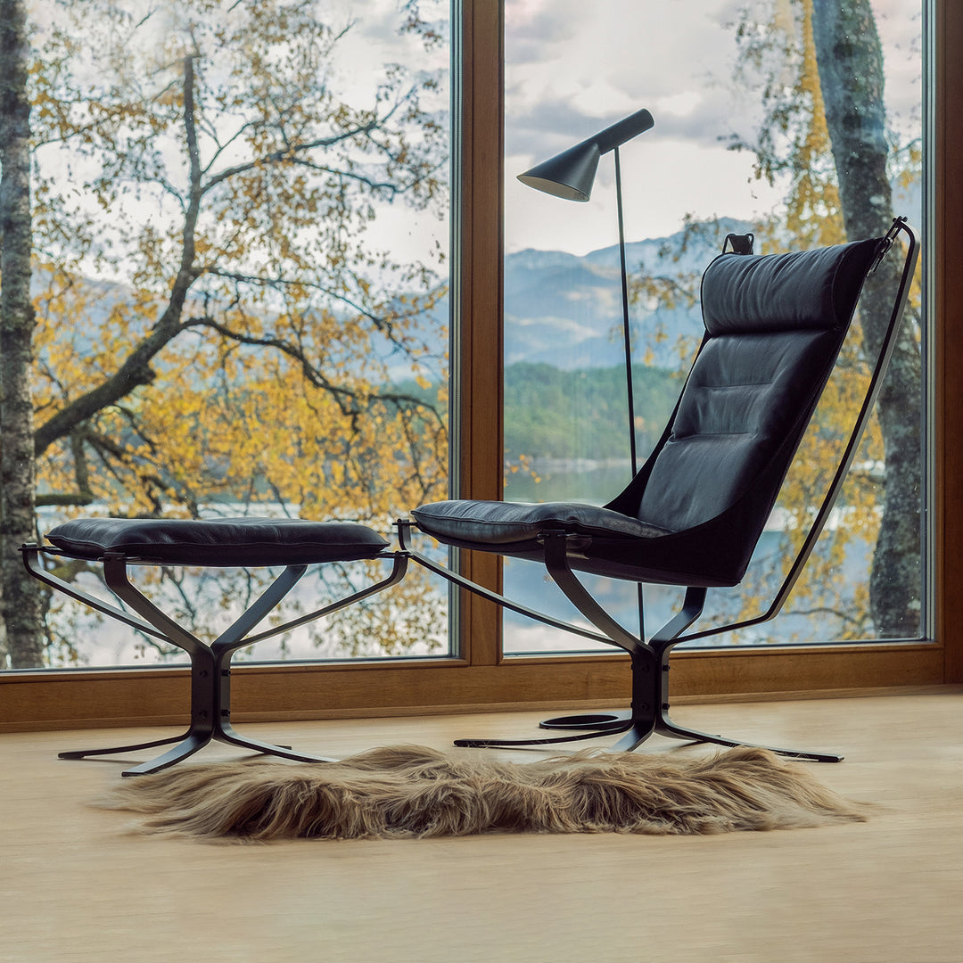 lk hjelle | falcon phoenix highback | chair | black | polished chrome