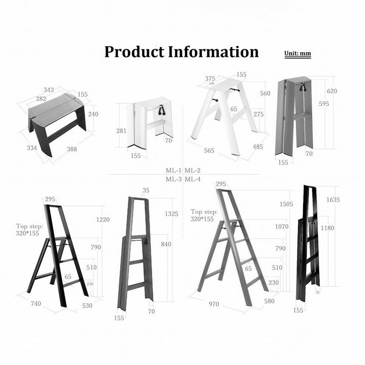 hasegawa | lucano 2 step ladder | white (japan) - LC