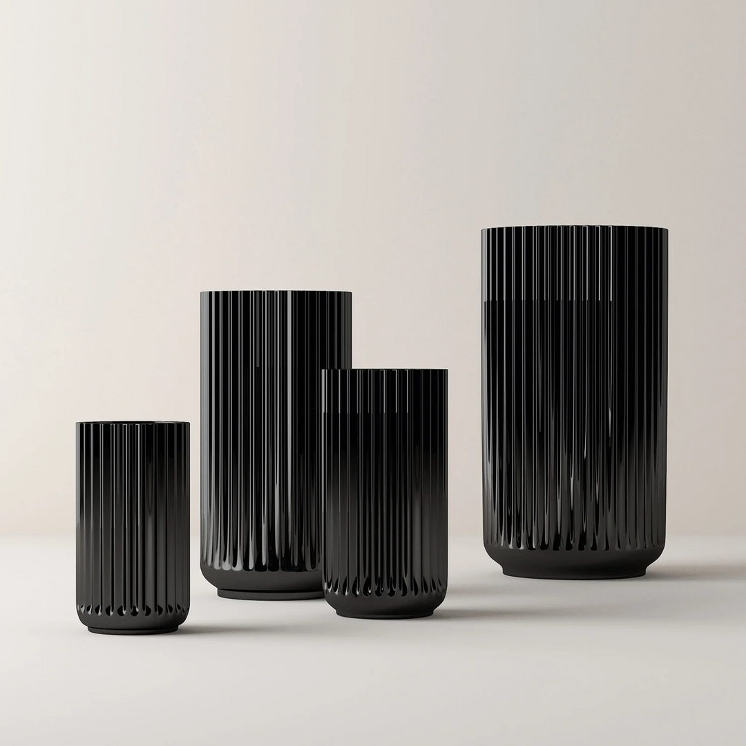 lyngby | porcelain vase 15cm | black - LC