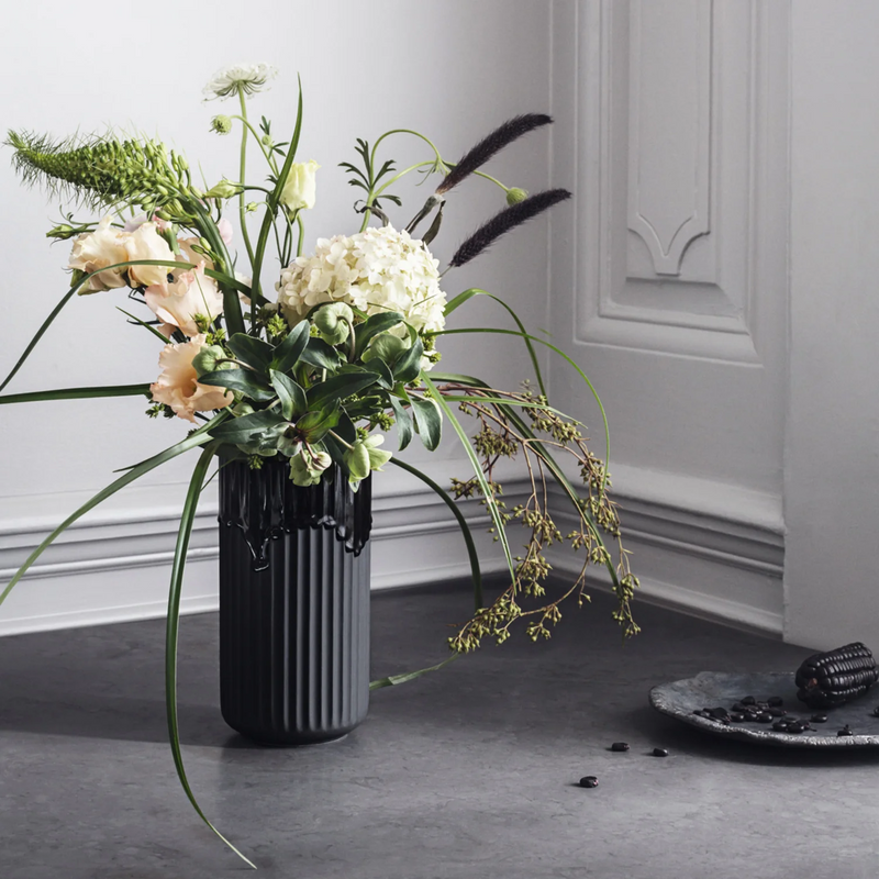 lyngby | porcelain vase 25cm | black - LC