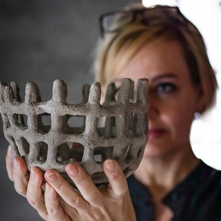 mette ditmer | art piece | braided bowl | sand