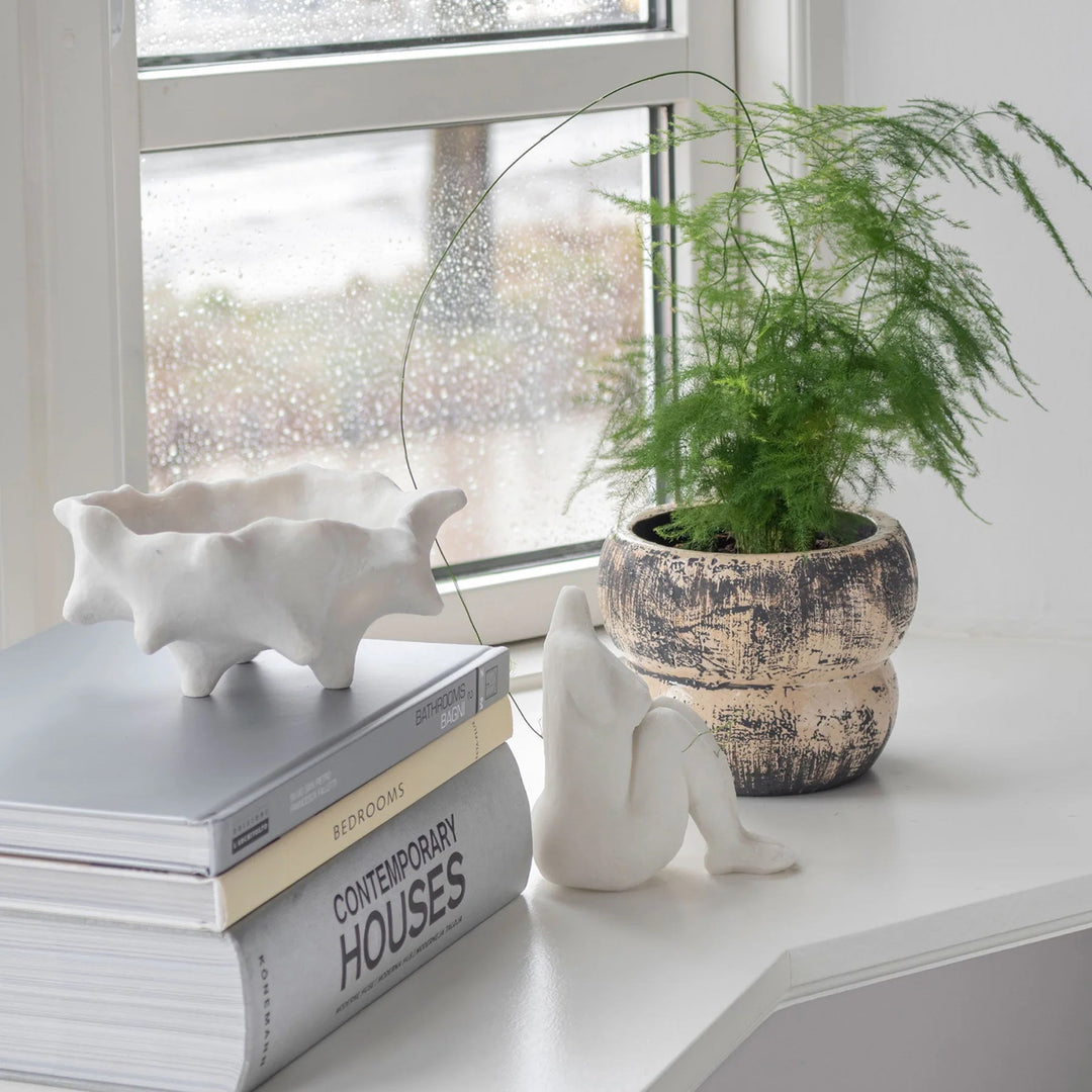 mette ditmer | art piece | chestnut bowl | off white