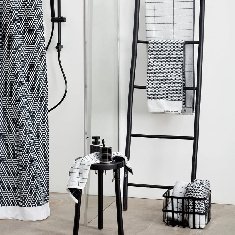 mette ditmer | grid bath towel | black + off white