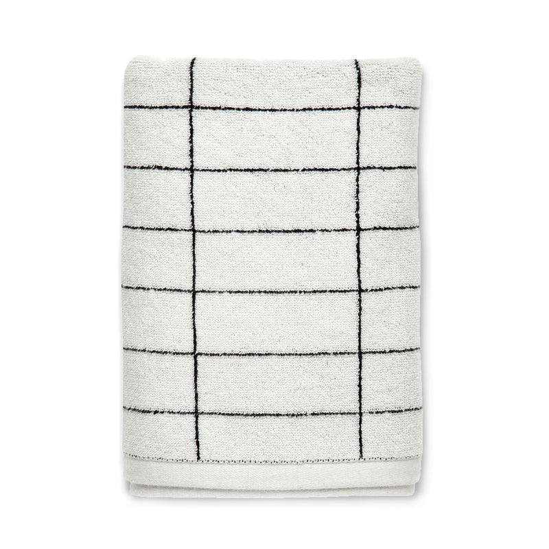 mette ditmer | tile stone hand towel | black + off white