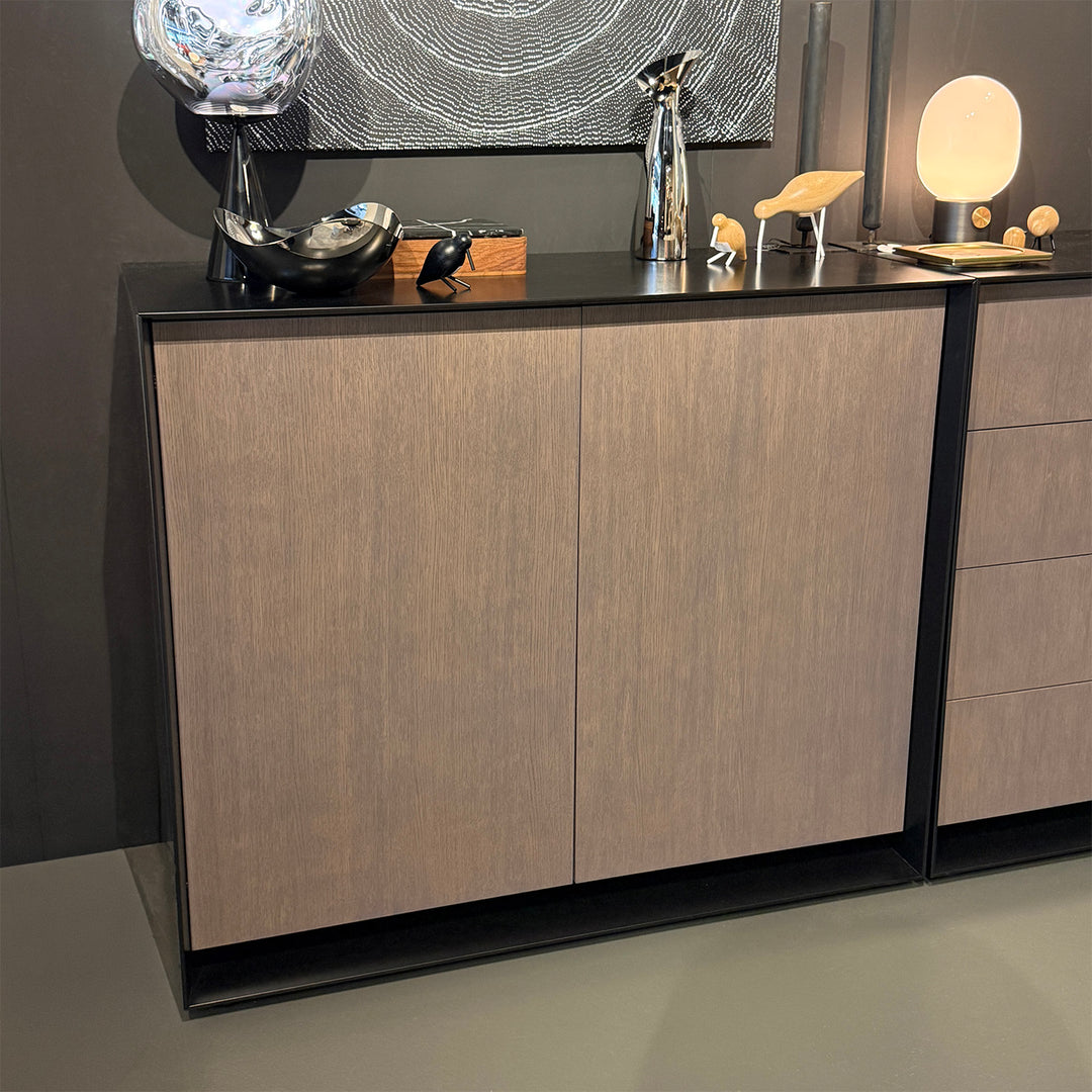 moeller design | RAG BOX K120 | cabinet with 2 doors + 1 shelf | black + mud grey