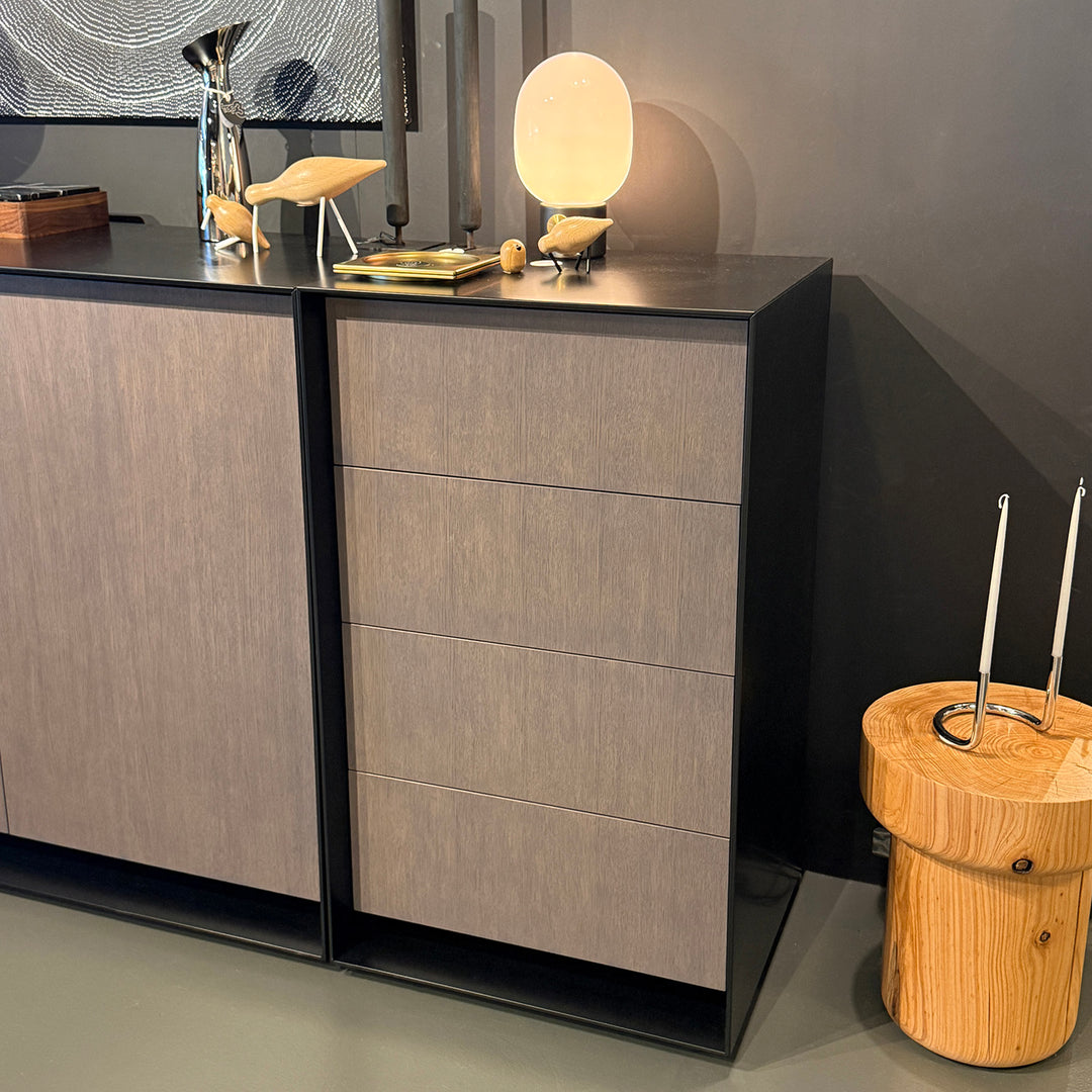 moeller design | RAG BOX K60 | chest with 4 drawers | black + mud grey
